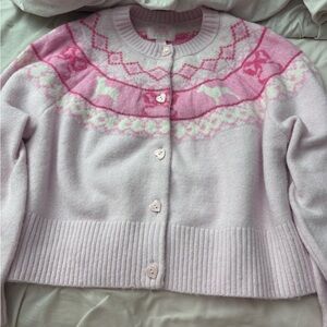 VS PINK x LoveShackFancy pink dog cardigan